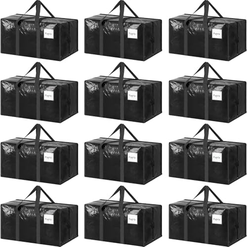 12 Pack Moving Bags, Black