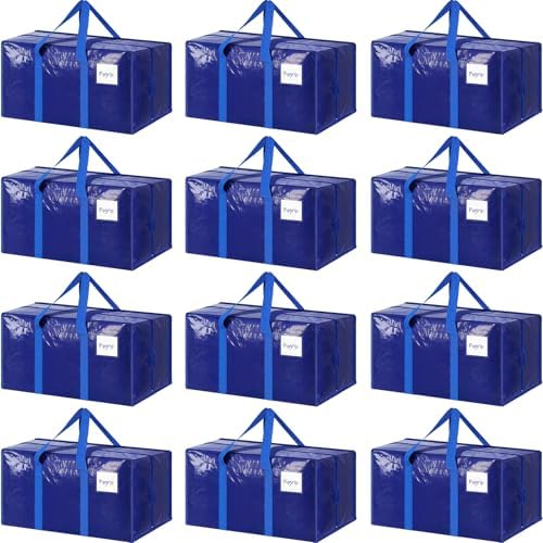 12 Pack Moving Bags, Blue