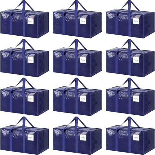 12 Pack Moving Bags, Dark Blue