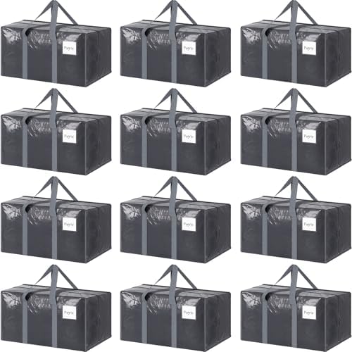 12 Pack Moving Bags, Gray