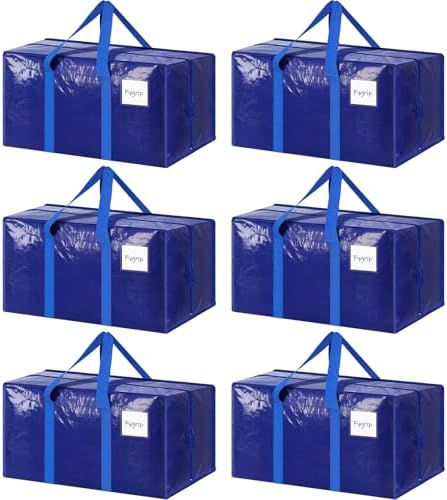 6 Pack Moving Bags, Blue