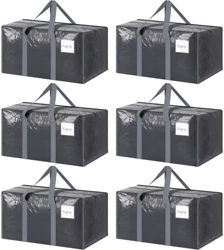 6 Pack Moving Bags, Gray
