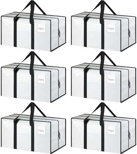6 Pack Moving Bags, White