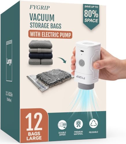 Cordless Pump Vacuum Bags, 12 Large
