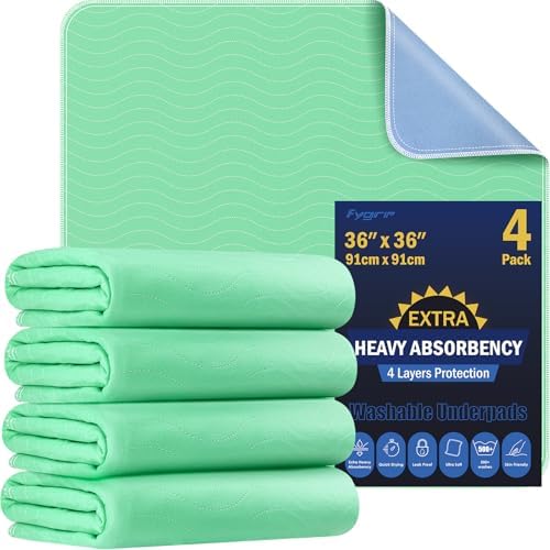 Washable Bed Pads 36 x 36, 4 Pack