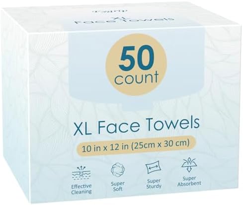 XL Disposable Face Towels, Single Pack of 50